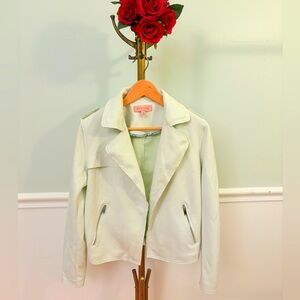 Philosophy Faux Leather Mint Green Moto Jacket L